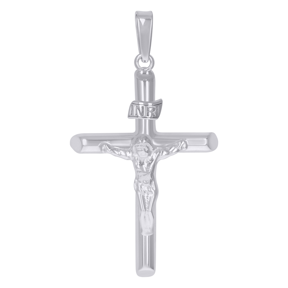 925 Sterling Silver Unisex Religious Inri Crucifix Charm Pendant